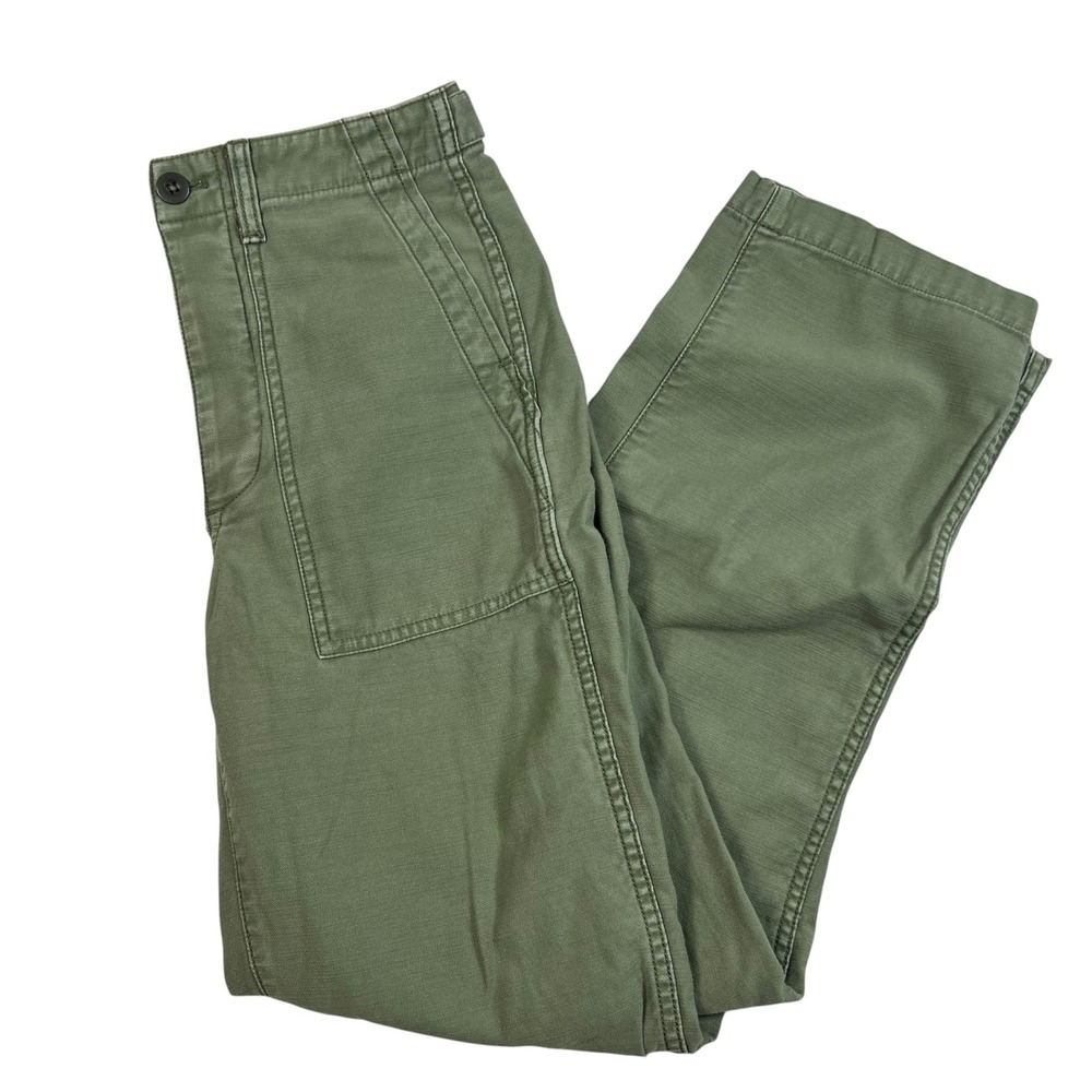 Madewell Womens Olive Green High Rise Utility Cargo Pants Size 23 Straight Leg